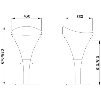 Стул барный BOMBA, пластик белый/хром_2