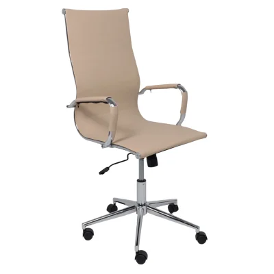 Кресло поворотное EVELIN, экокожа, бежевый фотография