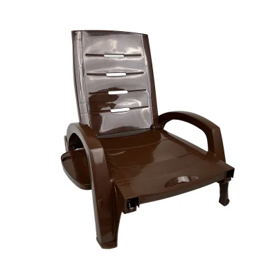 Шезлонг складной на колесах, шоколадный_5