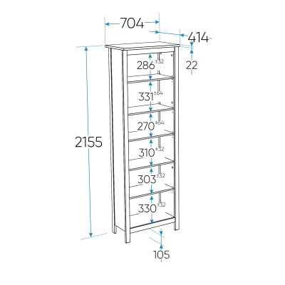 Стеллаж САГА 70, темно-бирюзовый (2.08.07.110.6 RU)_3