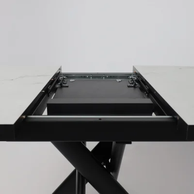 Стол LEONEL-130, раздвижной 130(165)х85, Кварцит-HPL/Черный_15