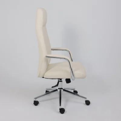 Кресло поворотное ELEMA, кремовая экокожа/хромированный металл_4