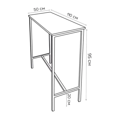 Стол барный для кухни Лофт LT-95 черный/ черный муар_11
