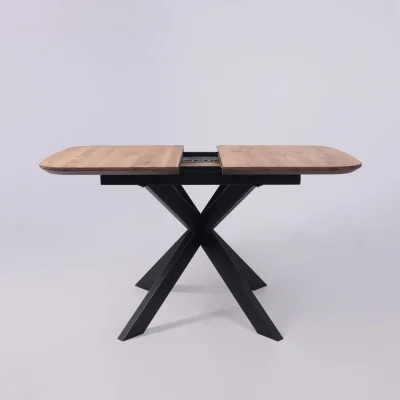 СТОЛЕШНИЦА раздвижная ВЕЙВ + ПОДСТОЛЬЕ КСЕ/Р-80 дуб натуральный/черный  (1200(1600)/800/750)_16