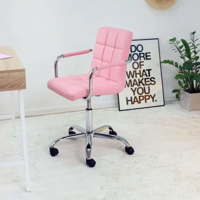 Кресло барное ROSIO, 2, поворотное, экокожа розовый/хром_3