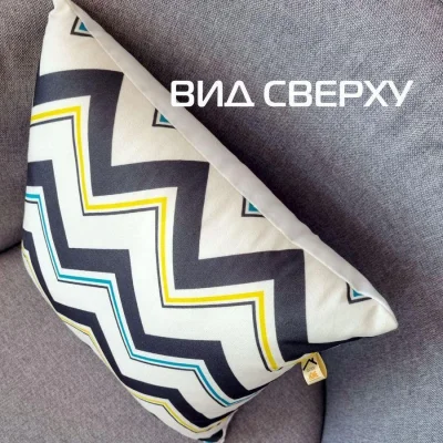 Подушка декоративная МАТЕХ FANTASY РЕТРО 7, р-р 33*33*10. Цвет бирюзовый/черный, арт. 28-406_4