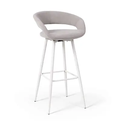 Стул барный BARNY-R 900, b20 SILVER LUX\белый фотография