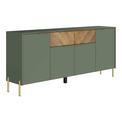 Н.м. "SIENA" тумба KOM4D2S, к.Дымчатый зеленый/ф.Дымчатый зеленый+Дуб вотан фотография