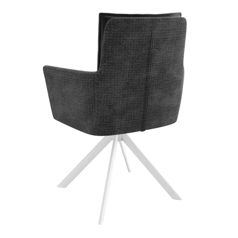 Стул POSH-R 360, g22 GRAPHITE шенилл lux - d10 HEMATITE LUX\белый_preview_2
