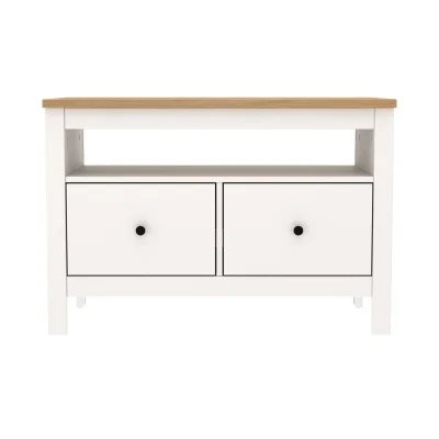 Тумба САГА 2 ящика, белая/ясень (2.08.03.080.14 RU)_2