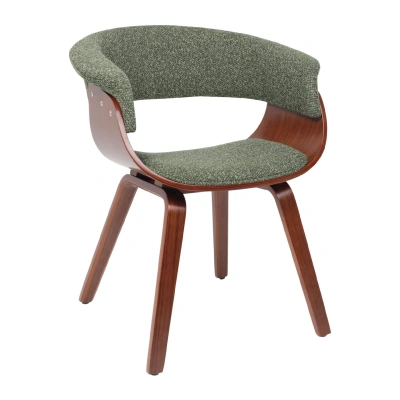 Кресло барное MODY, букле, зеленый Lisa 356/орех фотография