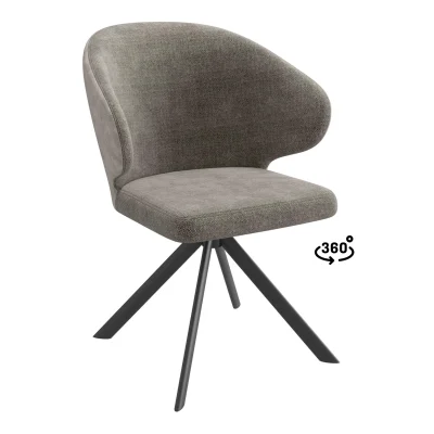 Стул ROBERT-R 360, g05 GREY BEIGE шенилл lux - MILK замша lux\черный_1