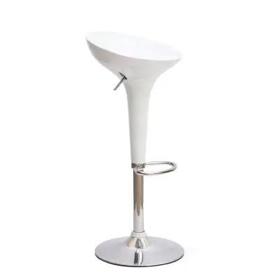 Стул барный BOMBA, пластик белый/хром фотография