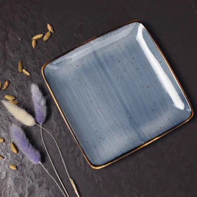 Тарелка квадратная VITAL 1, фарфор, синий, 26*26*2см фотография