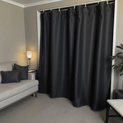 Комплект штор "Блэкаут" 1,5+1,5х2,7м на универсальной ленте, цвет чёрный янтарь (арт.888-20)_4