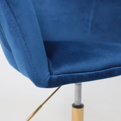 Стул DUBAI, поворотный, (синий велюр/золото)_12