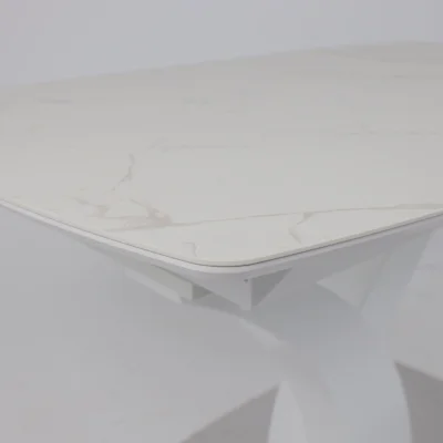 Стол НОТР ДАМ MODERNE, керамика 2 кат. 1400(1800)*850, Камень белый Calacata vagli/Белый Муар_15