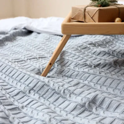 Наволочка вязаная "Косы" 40*40, цвет сумерки_5