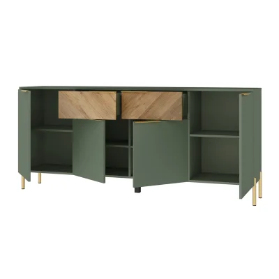 Н.м. "SIENA" тумба KOM4D2S, к.Дымчатый зеленый/ф.Дымчатый зеленый+Дуб вотан_3