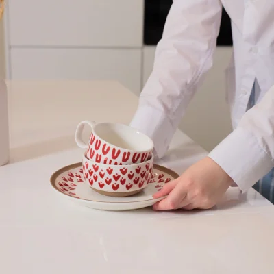 Миска-Боул LOVE PRINT, керамика, красный принт, d17*7,4см_15