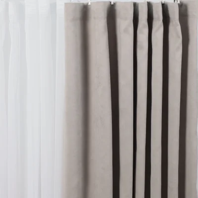 Комплект штор "Канвас" 1,5+1,5х2,5м на универсальной ленте, цвет серый (арт.906-14) фотография