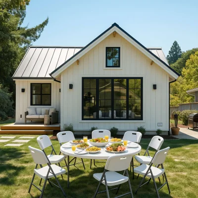 Стол складной Table AKS тип 10, белый (D152х74)_6