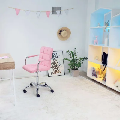 Кресло барное ROSIO, 2, поворотное, экокожа розовый/хром_5