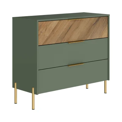 Гостиная "SIENA", дымчатый зеленый + дуб вотан. Комплект №1_17