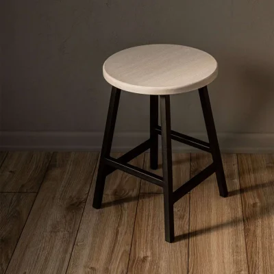 Табуреты круглые для кухни деревянные, комплект 2 шт, SMH-245 беленый дуб_6