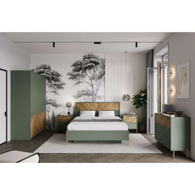Спальня "SIENA", дымчатый зеленый + дуб вотан. Комплект №1_2
