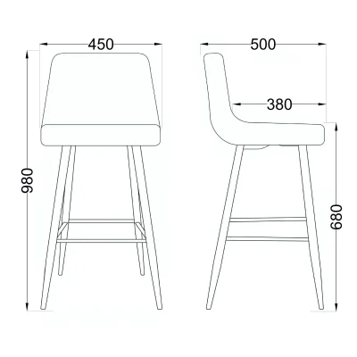 Стул барный MIA, темно-серый велюр HLR21/черный_6