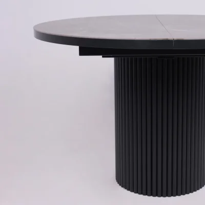 Стол ASKAR ROUND SLIDE-116, раздвижной круглый 116(156), BAYONA GREY PREMIUM CER/Черный_9