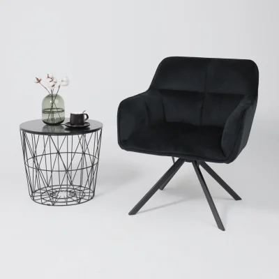 Кресло VIRGINIA, поворотное, черный велюр HCJ-50/черный_3