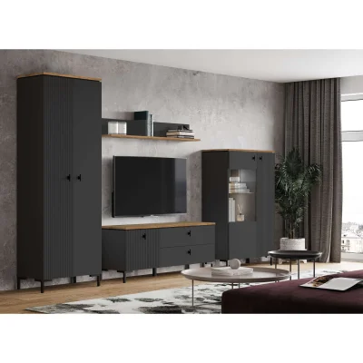 Н.м. "SAN GIMIGNANO" шкаф SZF2D1S, к.Антрацитовый+Дуб нокс/ф.Антрацитовый+Готика_5