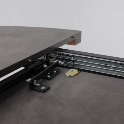 Стол RONDO М-100, круглый раздвижной 100(135), ДЫМЧАТАЯ КЕРАМИКА/Черный_22