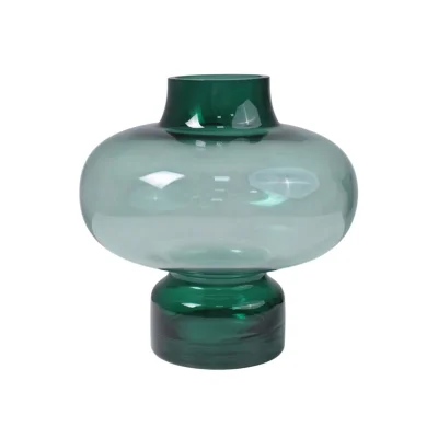 Ваза стеклянная ROUND 2, зеленый, 15*25см фотография