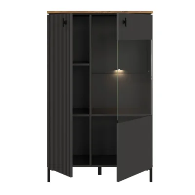 Н.м. "SAN GIMIGNANO" шкаф REG1D1W/140 с подсветкой, к.Антрацитовый+Дуб нокс/ф.Антрацитовый+Готика_3