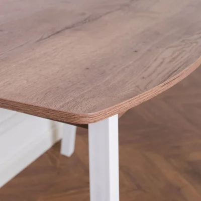 Стол ЛИОН раздвижной, 120(152)*70, Дуб/Белый_5