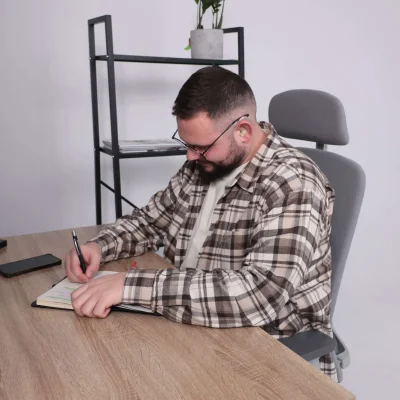 Кресло поворотное VORTEX, серая ткань/белый полиамид, коллекция AKSPRIME_10