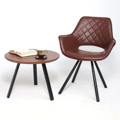 Стол журнальный BUFFY, тёмная вишня/черный, d600*450_5