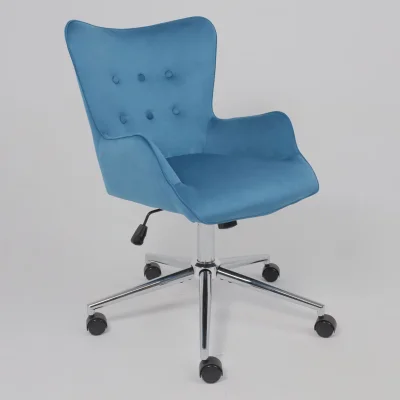 Кресло поворотное BELLA chrome, Seven 115, велюр/темно-голубой_11