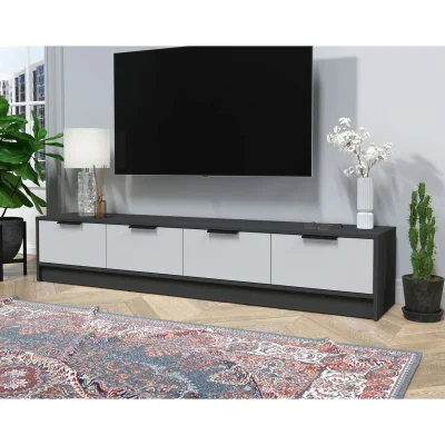 Тумба(ТВ) КОНЦЕПТ КТ-ТВ4-35, к.Антрацит/ф.Серый  (В348хШ1800хГ355мм)_2