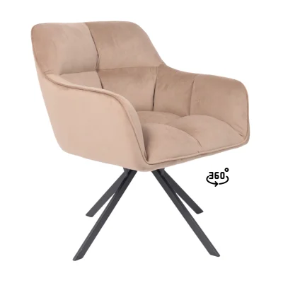 Кресло VIRGINIA, поворотное, велюр, капучино HCJ-11/черный фотография