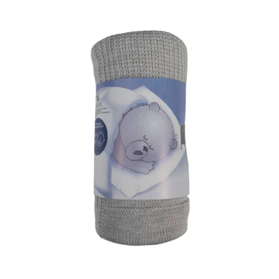 Плед  детский вязаный"BUNNY" 110*140 см, цв.серебро_2