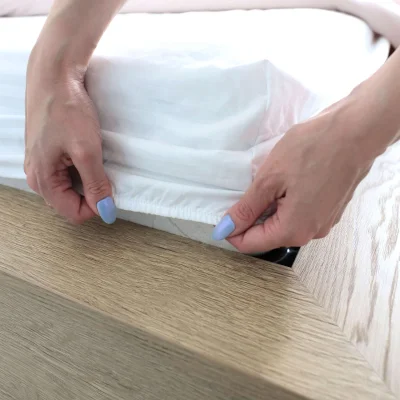 Простыня 150*215см Белый,  премиум сатин-страйп_14