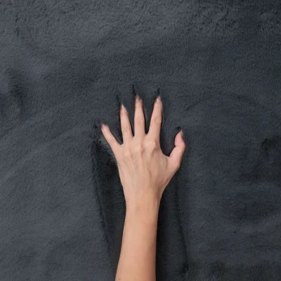 Ковер WARM FAUX FUR, темно-серый, 60*110см_6