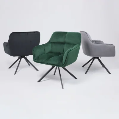 Кресло VIRGINIA, поворотное, велюр, тем.-серый HCJ-40/черный_4