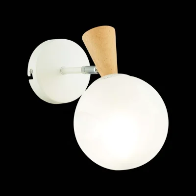 Светильник настенный Белый, Светлое дерево/Белый E14 1*40W CATANIA фотография