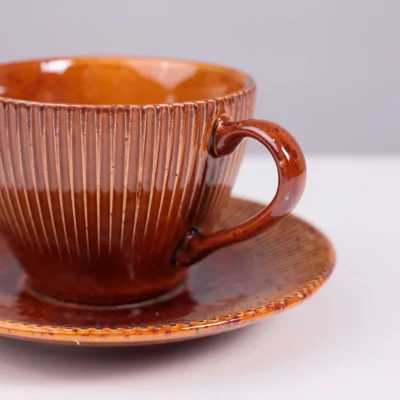 Чайный набор AURORA, фарфор, каштановый,200мл + блюдце_3