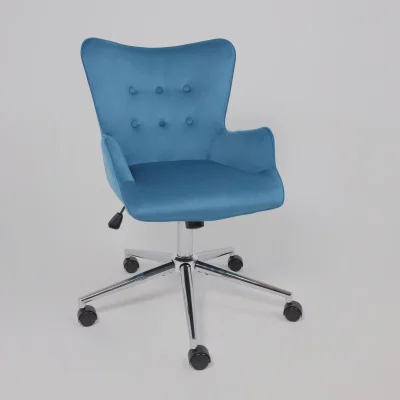 Кресло поворотное BELLA chrome, Seven 115, велюр/темно-голубой_18